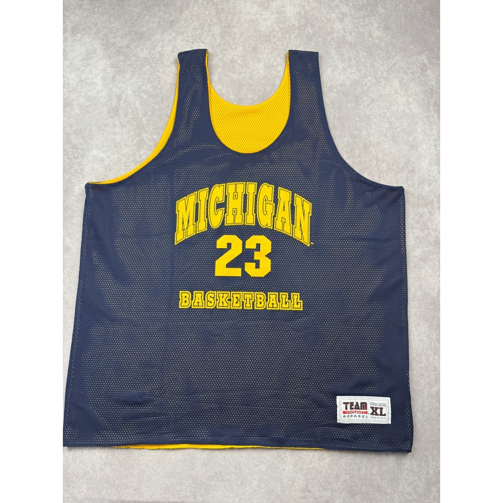 VTG Team Edition Michigan Basketball Jersey Reversible 23 Navy Yellow Men XL USA
